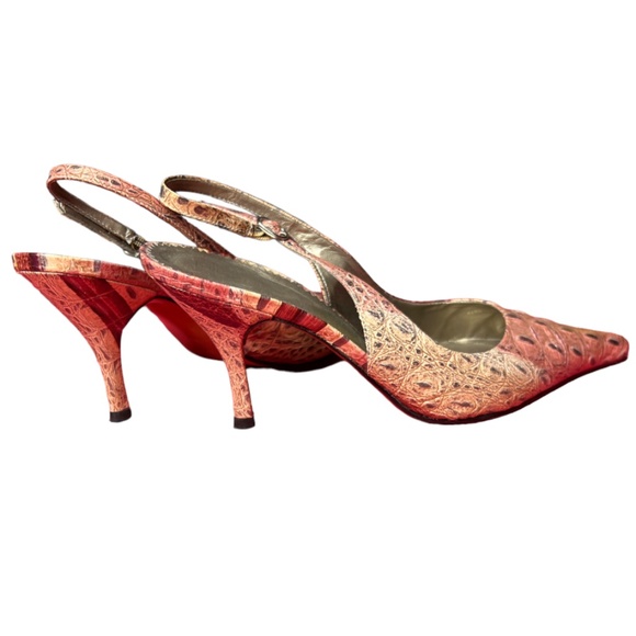 Mikala Camelia Brazil Pointed Toe Textured Leather Wedges Heels Neutral - Picture 4 of 5